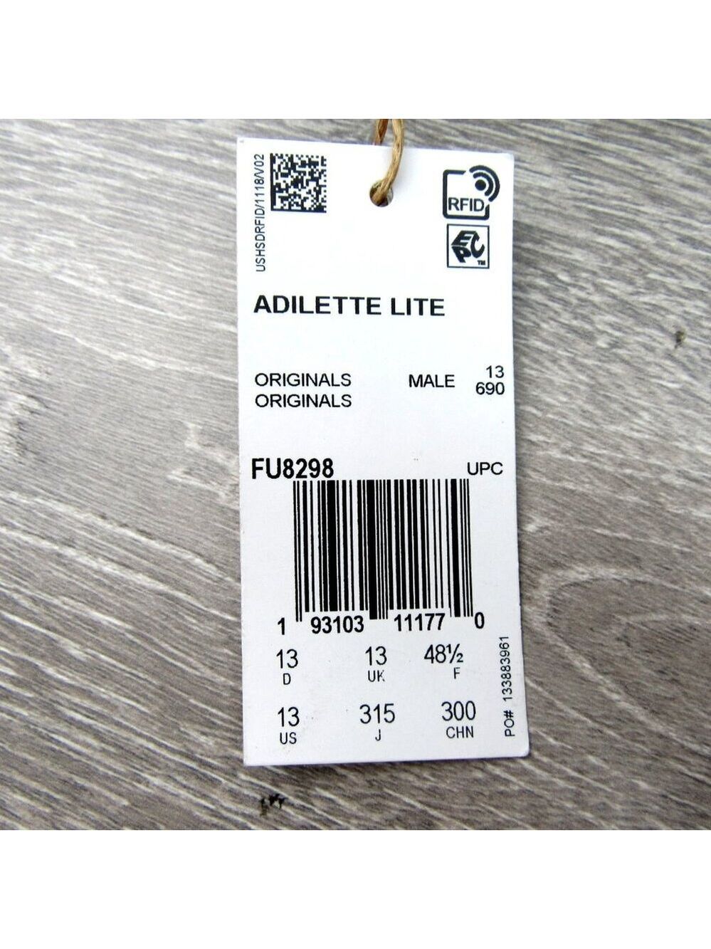 Adidas Originals Adilette Lite Black Sandal Slides Mens Size 13 NEW - Picture 9 of 9